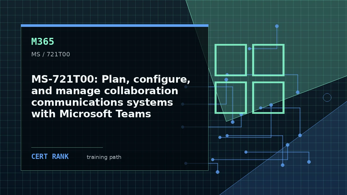 MS-721T00: Plan, configure, and manage collaboration communications systems with Microsoft Teams